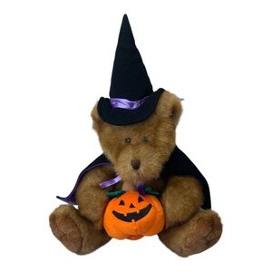 Dillard’s Vintage Halloween Brown Purple Cape Pumpkin Teddy Plush Stuffed Bear